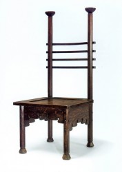 The dining chair, designed by Charles Rohlfs.